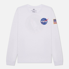 Мужской лонгслив Alpha Industries NASA Space Shuttle, цвет белый, размер XXL
