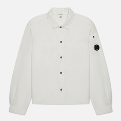 Мужская рубашка C.P. Company Broken Lino Cotone, цвет белый, размер XL