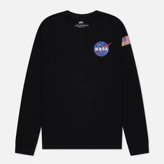 Мужской лонгслив Alpha Industries NASA Space Shuttle, цвет чёрный