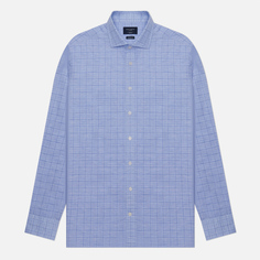 Мужская рубашка Hackett Cotton/Linen Sky Check, цвет голубой