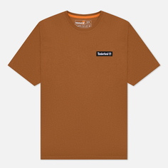 Мужская футболка Timberland Heavyweight Woven Badge, цвет коричневый