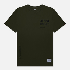 Мужская футболка Alpha Industries Graphic, цвет оливковый, размер S
