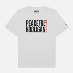 Мужская футболка Peaceful Hooligan Statement, цвет белый, размер XXXXL