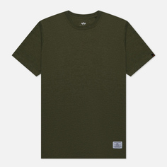 Мужская футболка Alpha Industries Essential Crew Neck, цвет оливковый, размер S