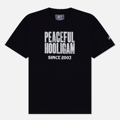 Мужская футболка Peaceful Hooligan Letter Press, цвет чёрный, размер XL