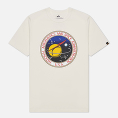 Мужская футболка Alpha Industries NASA Original Logo, цвет белый, размер XXL