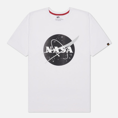 Мужская футболка Alpha Industries NASA Logo, цвет белый, размер XXL