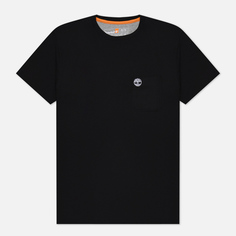 Мужская футболка Timberland Dunstan River Chest Pocket, цвет чёрный, размер S