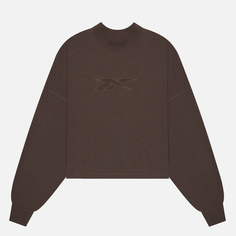Женская толстовка Reebok Studio Vector Knit Crew, цвет коричневый, размер XS