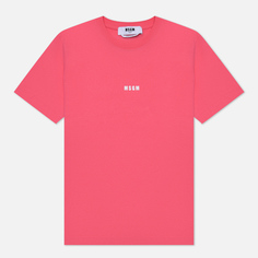 Женская футболка MSGM Classic Micrologo Seasonal, цвет розовый, размер S