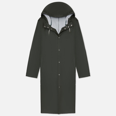 Мужская куртка дождевик Stutterheim Stockholm Long, цвет зелёный, размер XXXS