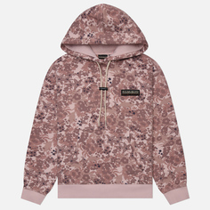 Женская толстовка Napapijri Earth Hoodie All Over Print, цвет розовый