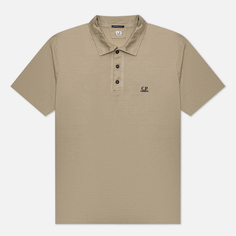 Мужское поло C.P. Company 70/2 Mercerized Jersey Twisted Logo, цвет бежевый, размер XXXL