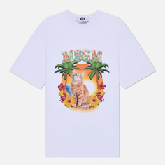Женская футболка MSGM Beach Cat, цвет белый, размер M