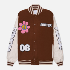 Мужская куртка бомбер Butter Goods World Peace Varsity, цвет коричневый, размер XXL