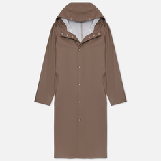 Мужская куртка дождевик Stutterheim Stockholm Long, цвет коричневый, размер XXS