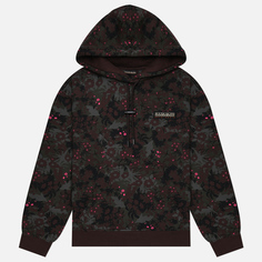 Женская толстовка Napapijri Earth Hoodie All Over Print, цвет коричневый