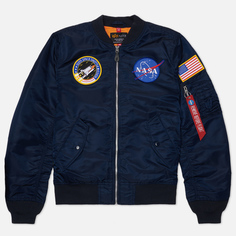 Мужская куртка бомбер Alpha Industries L-2B NASA, цвет синий