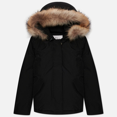 Женская куртка парка Woolrich Arctic Raccoon Short, цвет чёрный, размер S