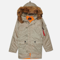 Мужская куртка парка Alpha Industries N-3B Slim Fit, цвет бежевый, размер L
