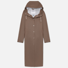 Женская куртка дождевик Stutterheim Mosebacke Long Print, цвет коричневый, размер M