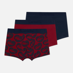 Комплект мужских трусов Lacoste Underwear 3-Pack Boxers Saint Valentines, цвет бордовый