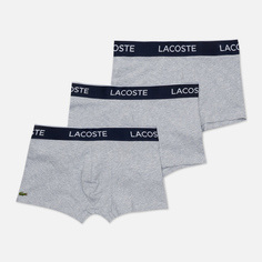 Комплект мужских трусов Lacoste Underwear 3-Pack Boxer Casual, цвет серый, размер XL