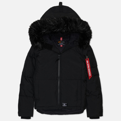 Женская зимняя куртка Alpha Industries Short Parka, цвет чёрный, размер S