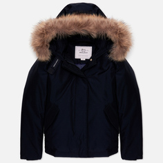Женская куртка парка Woolrich Arctic Raccoon Short, цвет синий