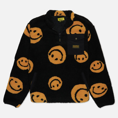Мужская флисовая куртка MARKET Smiley All Over Print, цвет чёрный, размер S