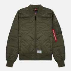 Мужская куртка бомбер Alpha Industries L-2B Quilted Flight, цвет зелёный, размер S