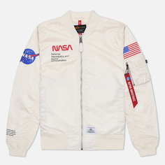 Мужская куртка бомбер Alpha Industries NASA L-2B Gen II Flight, цвет белый, размер XL