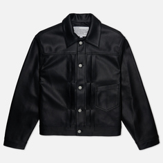 Мужская демисезонная куртка Uniform Bridge Vegan Leather Trucker, цвет чёрный, размер L