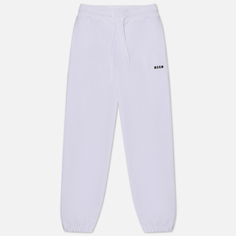 Женские брюки MSGM Micrologo Basic Unbrushed, цвет белый, размер M