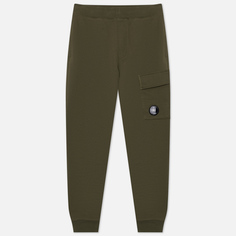 Мужские брюки C.P. Company Diagonal Raised Fleece Cargo, цвет оливковый