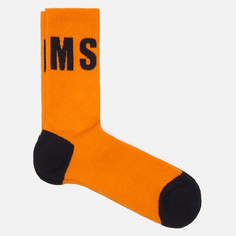 Носки MSGM Maxilogo Long, цвет оранжевый, размер 40-46 EU