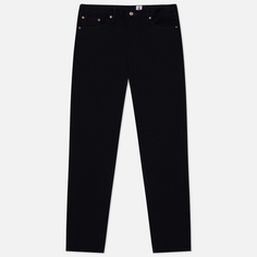 Мужские джинсы Edwin Slim Tapered Kaihara Black x Black Stretch Green x White Selvage 12.5 Oz, цвет чёрный, размер 30/30