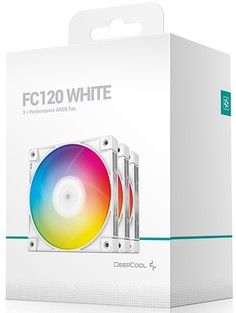 Вентилятор Deepcool FC120 WHITE-3 IN 1 3*120Ч120Ч25 mm, 500-1800rpm, 61.91CFM, 28dBA, 4-pin PWM Retail