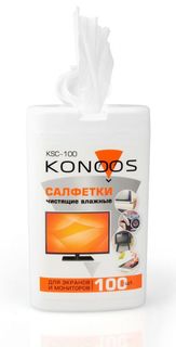 Салфетки Konoos KSC-100 влажные, портативные, чистящие для экранов/мониторов, 100шт