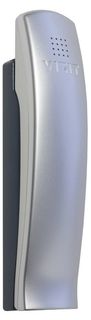 Переговорное устройство VIZIT УКП-7М квартирное с регулировкой громкости вызова, цвет: трубки - серебристый металлик, подставки - серый металлик