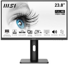 Монитор 23,8" MSI PRO MP243P 9S6-3PB59H-064 16:9 FHD, IPS Flat, 5ms(GTG), 75Hz, 1000:1, 100M:1, 250nit, 178/178, HDMI, DP, Tilt, Swivel, Height, Pivot