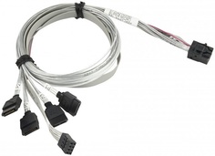 Кабель Supermicro CBL-SAST-0591 Internal MiniSAS HD to 4 SATA with Sideband 90/90/75/75/75cm Cable