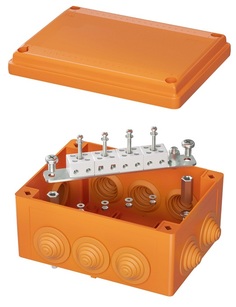 Коробка распределительная DKC FSB21804 пластиковая FS с кабельными вводами и клеммниками, IP55, 150х110х70 мм, 8р, 450V, 6A,4 мм2, "Vulcan"