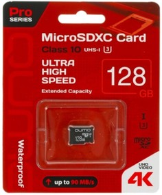 Карта памяти 128GB Qumo QM128GMICSDXC10U3NA MicroSDXC Class 10 UHS-I