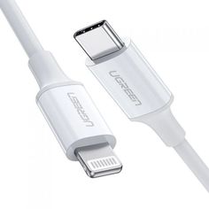 Кабель UGREEN US171 60749 USB-C to Lightning Cable M/M, 2м, цвет: белый