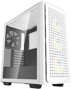 Корпус eATX Deepcool CK560 WH без БП, окно из закаленного стекла, 3*ARGB LED 120мм вентилятора спереди и 140мм вентилятор сзади, белый