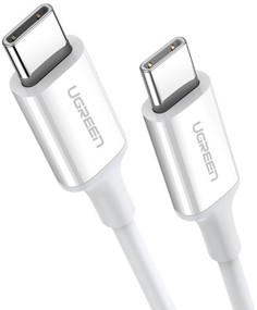 Кабель UGREEN US264 60520 USB-C 2.0 Male / USB-C 2.0 Male 3A Data Cable, 2м. белый