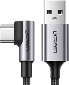 Кабель UGREEN US284 70255 USB-A/USB-C, угловой, 3м, black