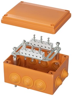 Коробка распределительная DKC FSK41810 пластиковая FS с кабельными вводами иклеммникамиIP55,240х190х90мм,8р, 450V,32A,10мм.кв, нерж.контакт, "Vulcan"