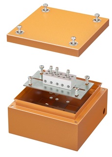 Коробка распределительная DKC FSB30510 стальная FS с гладкими стенками и клеммниками, IP66, 150х150х80 мм, 5р, 450V, 20A, 10 мм2, "Vulcan"